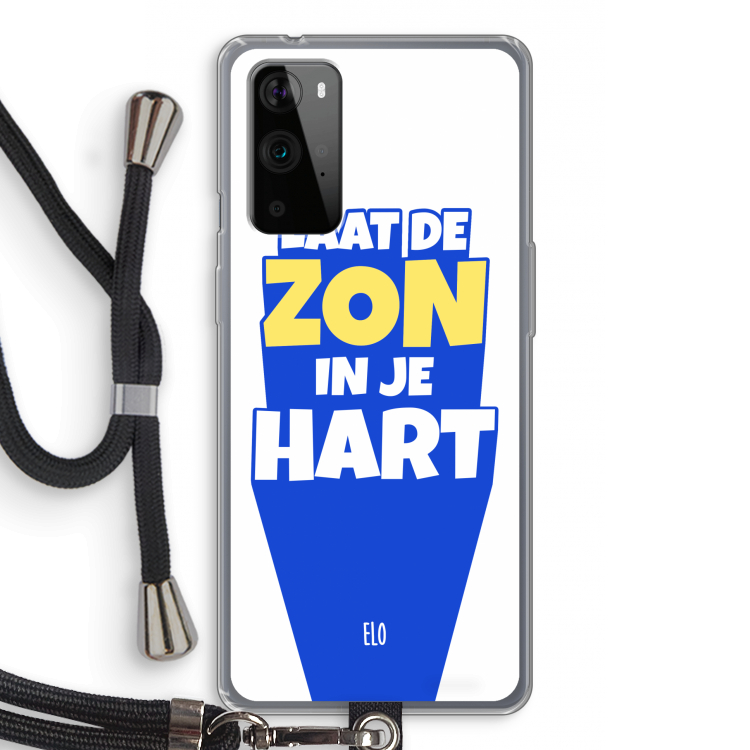 Laat de zon in je hart: OnePlus 9 Pro Transparant Hoesje met koord