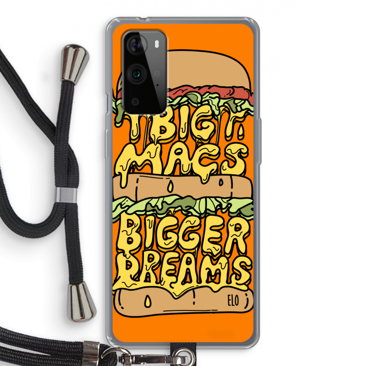 Big Macs Bigger Dreams: OnePlus 9 Pro Transparant Hoesje met koord