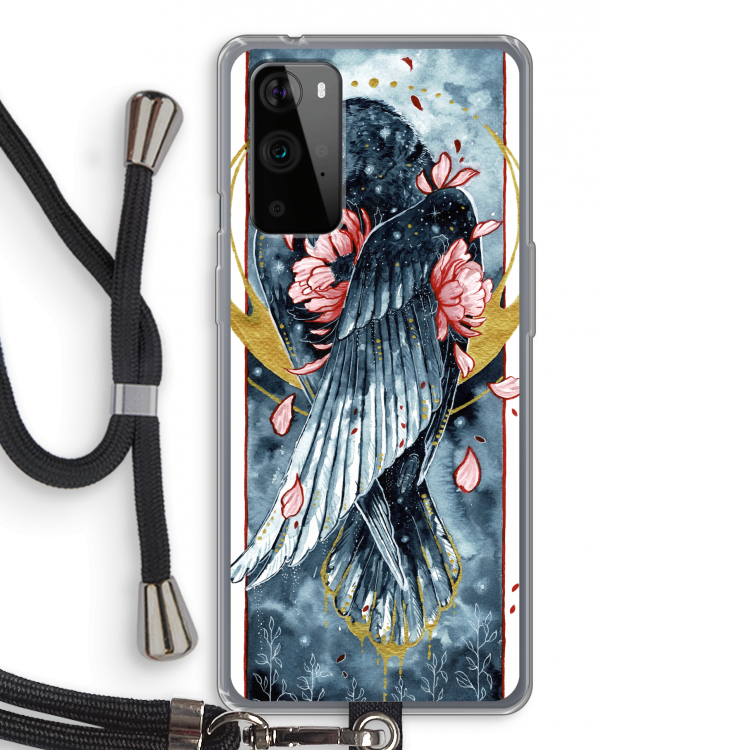 Golden Raven: OnePlus 9 Pro Transparant Hoesje met koord