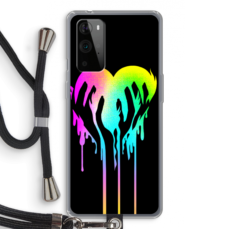 Hold My Heart: OnePlus 9 Pro Transparant Hoesje met koord