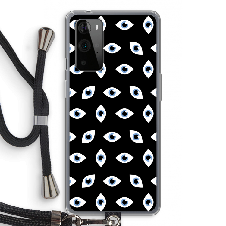 Eyes pattern: OnePlus 9 Pro Transparant Hoesje met koord
