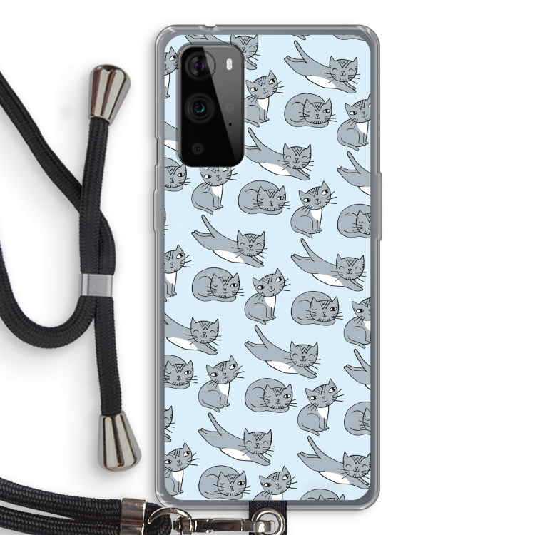 Poezen: OnePlus 9 Pro Transparant Hoesje met koord