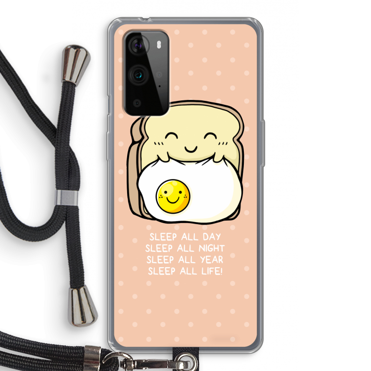Sleep All Day: OnePlus 9 Pro Transparant Hoesje met koord
