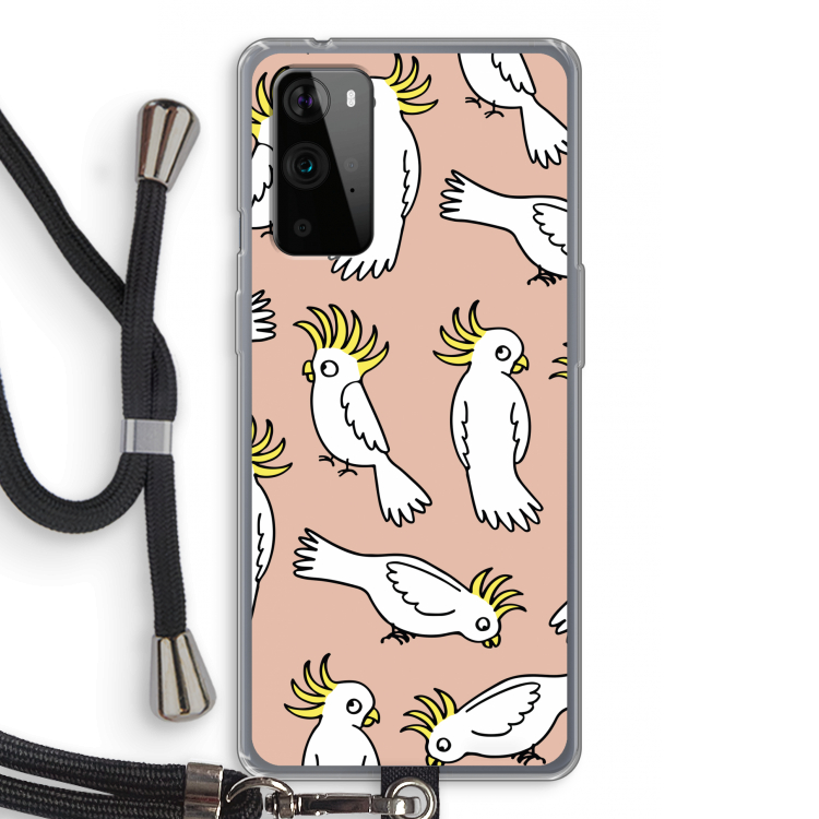 Papegaai: OnePlus 9 Pro Transparant Hoesje met koord