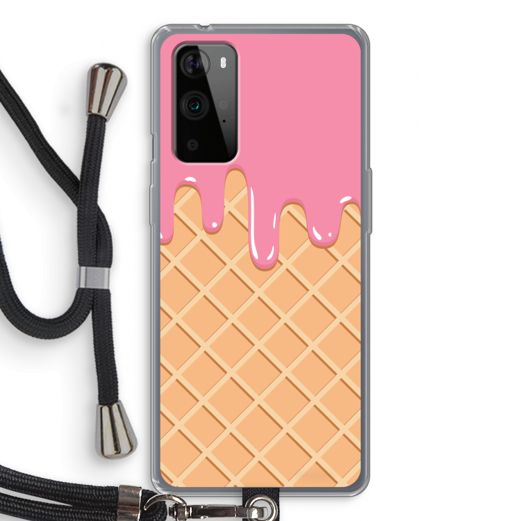 Ice cream: OnePlus 9 Pro Transparant Hoesje met koord