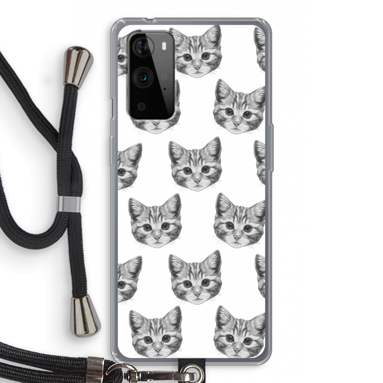 Kitten: OnePlus 9 Pro Transparant Hoesje met koord