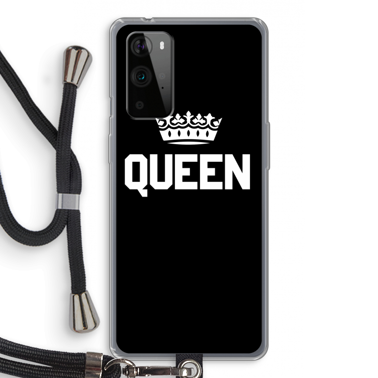 Queen zwart: OnePlus 9 Pro Transparant Hoesje met koord