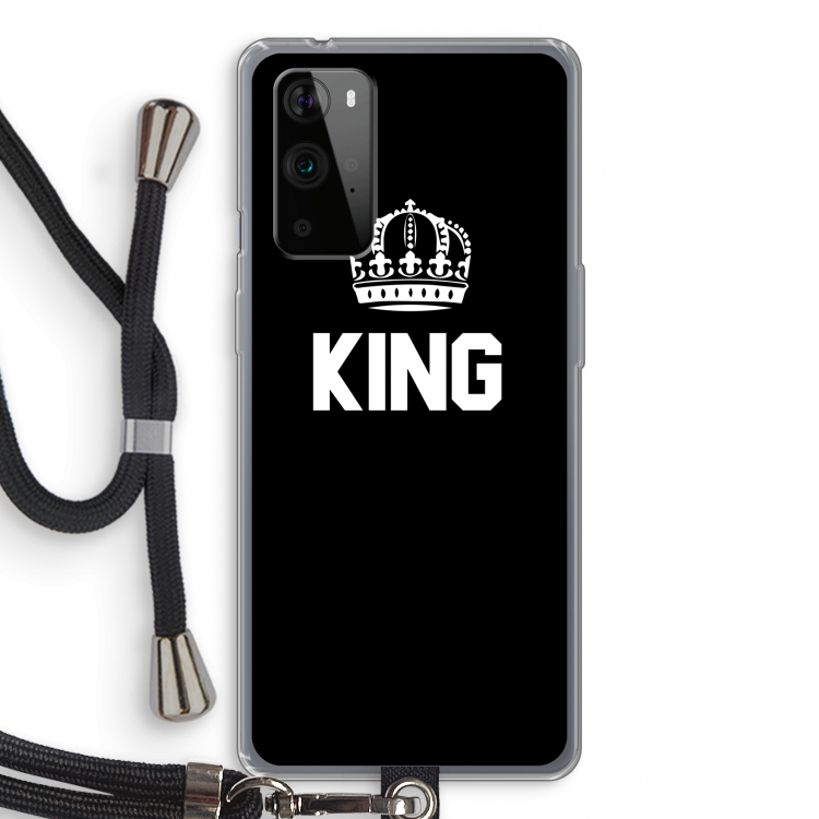 King zwart: OnePlus 9 Pro Transparant Hoesje met koord