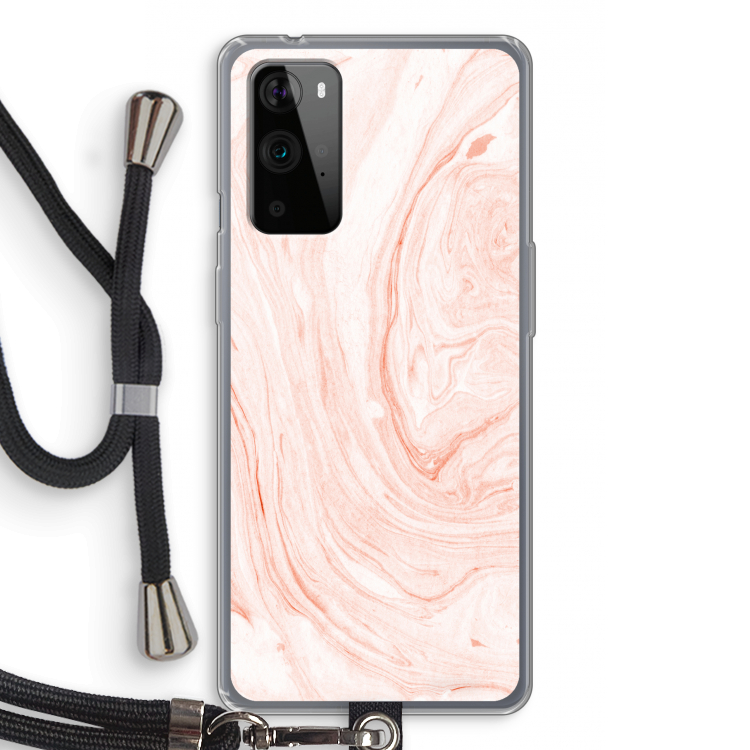 Peach bath: OnePlus 9 Pro Transparant Hoesje met koord