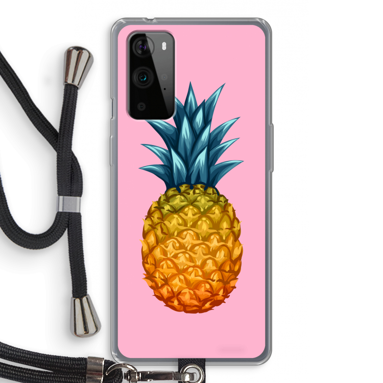 Grote ananas: OnePlus 9 Pro Transparant Hoesje met koord