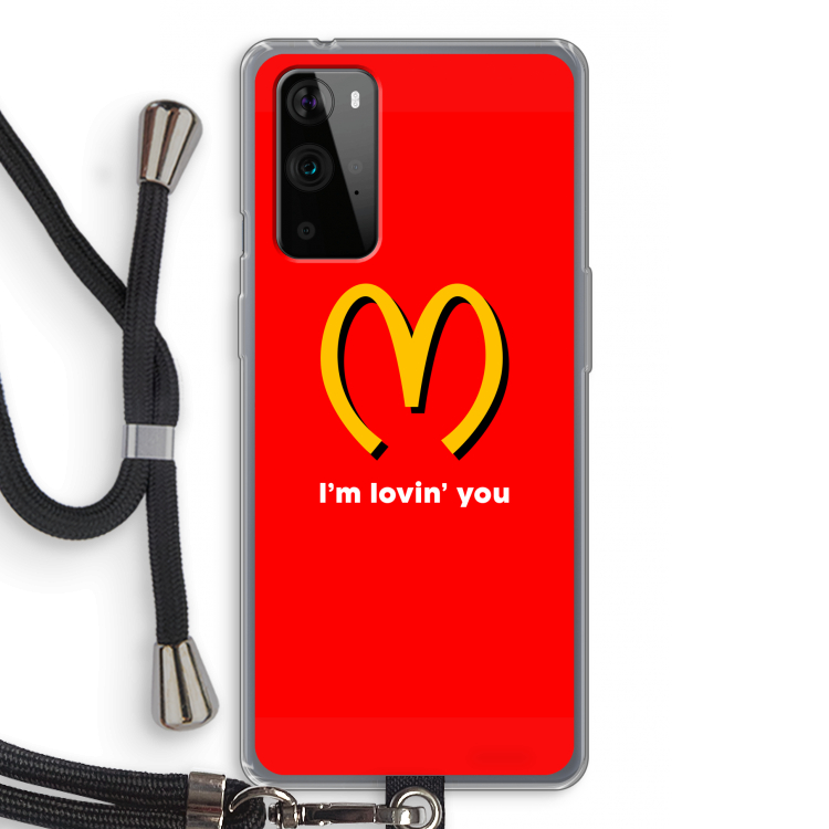 I'm lovin' you: OnePlus 9 Pro Transparant Hoesje met koord