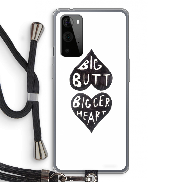Big butt bigger heart: OnePlus 9 Pro Transparant Hoesje met koord