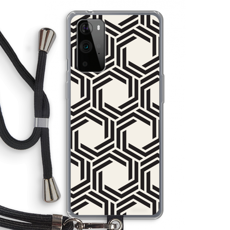 Geometrisch patroon: OnePlus 9 Pro Transparant Hoesje met koord