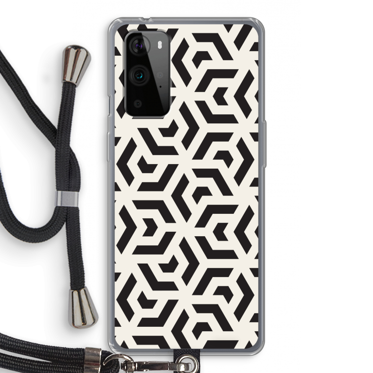 Crazy pattern: OnePlus 9 Pro Transparant Hoesje met koord