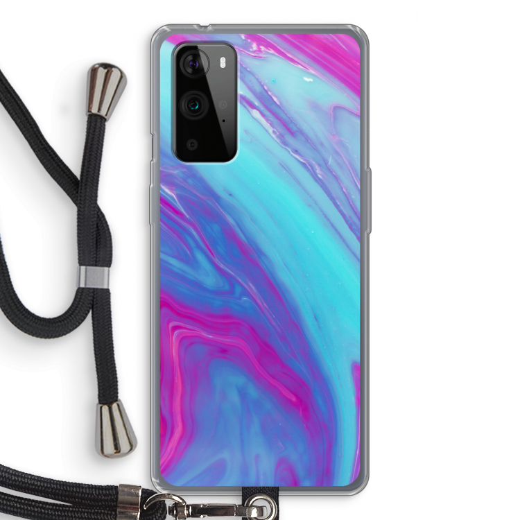 Zweverige regenboog: OnePlus 9 Pro Transparant Hoesje met koord