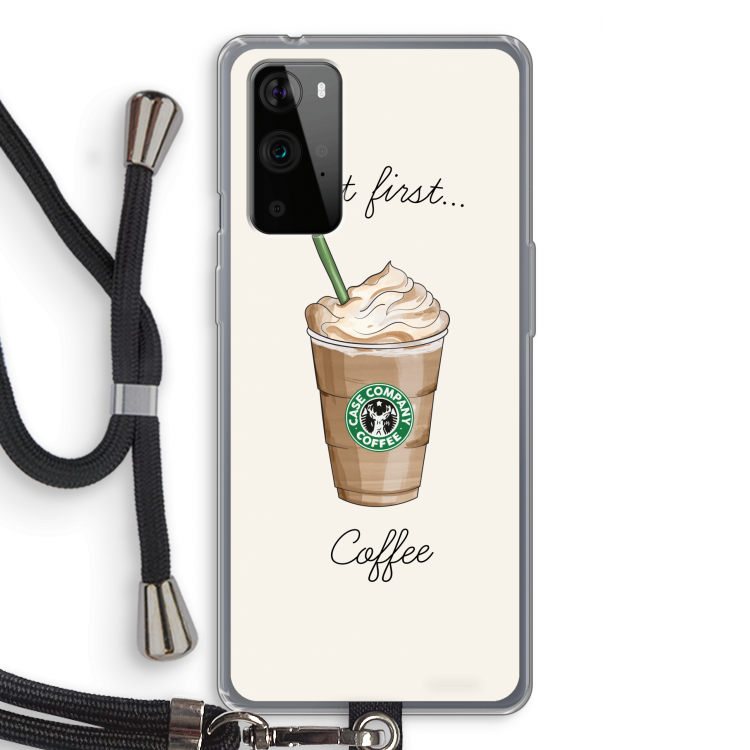 But first coffee: OnePlus 9 Pro Transparant Hoesje met koord