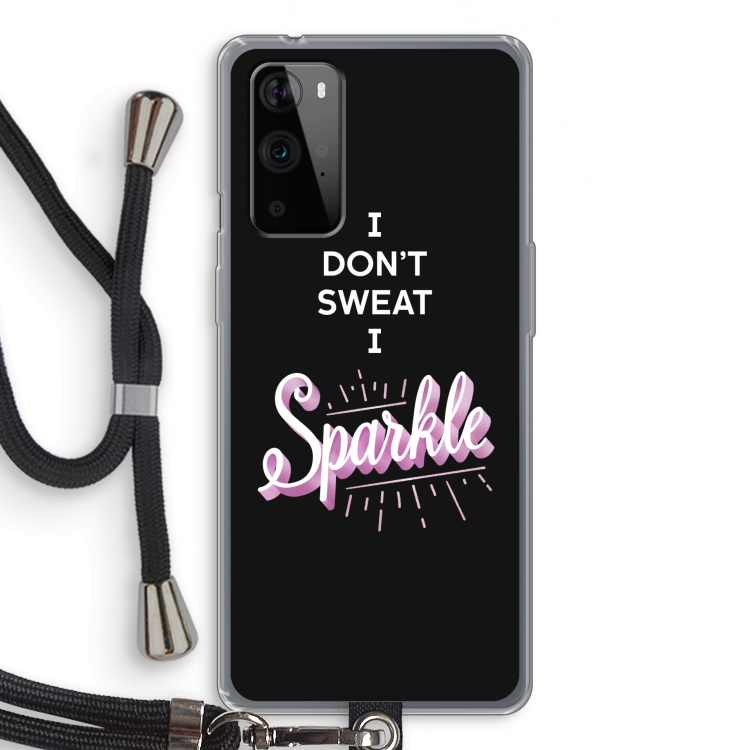Sparkle quote: OnePlus 9 Pro Transparant Hoesje met koord