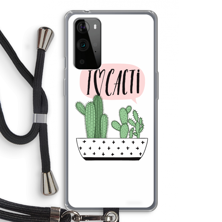 I love cacti: OnePlus 9 Pro Transparant Hoesje met koord