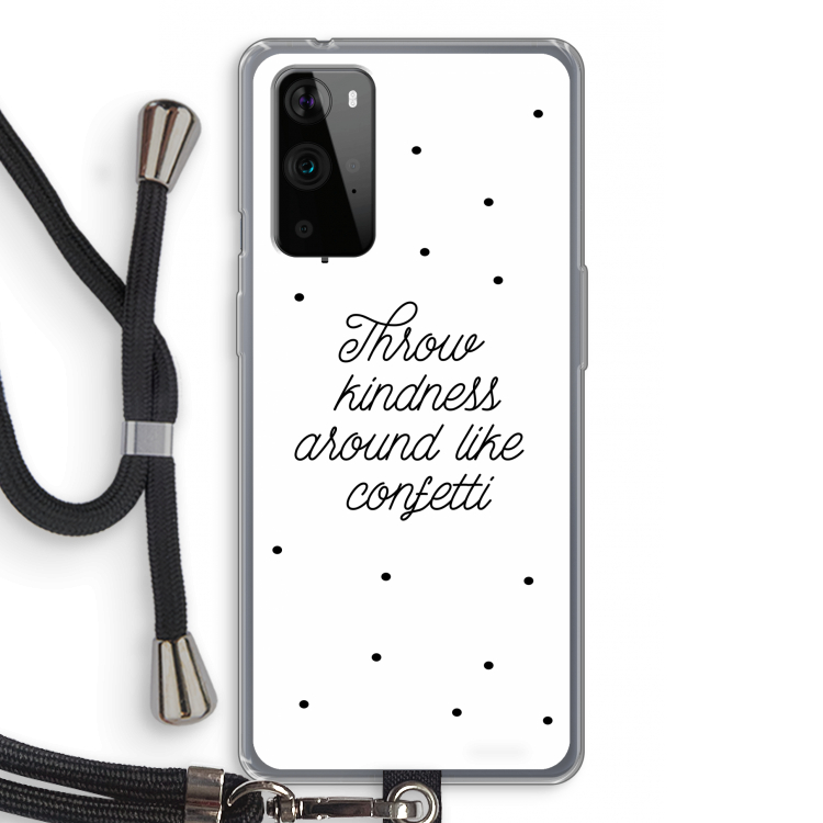 Confetti: OnePlus 9 Pro Transparant Hoesje met koord