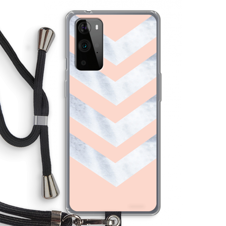 Marmeren pijlen: OnePlus 9 Pro Transparant Hoesje met koord
