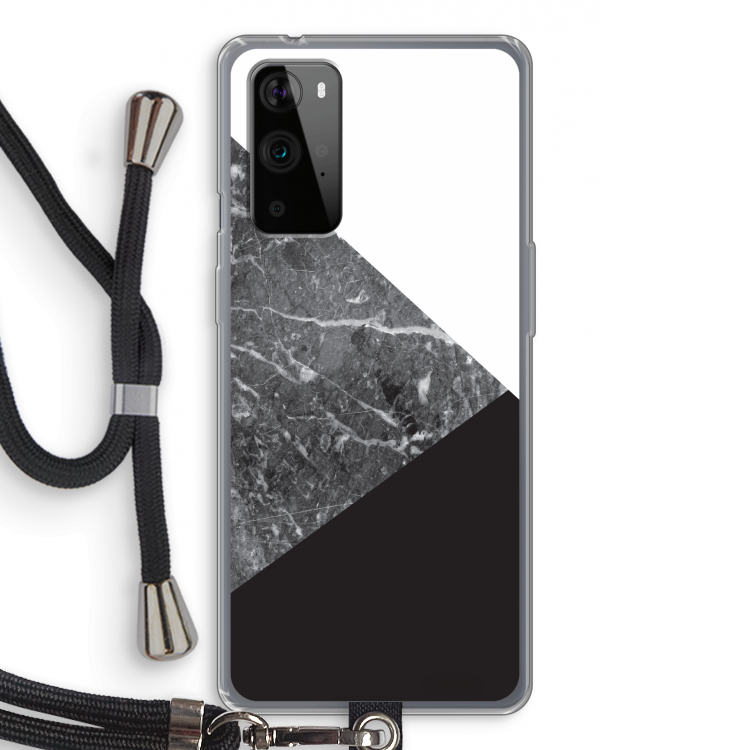 Combinatie marmer: OnePlus 9 Pro Transparant Hoesje met koord