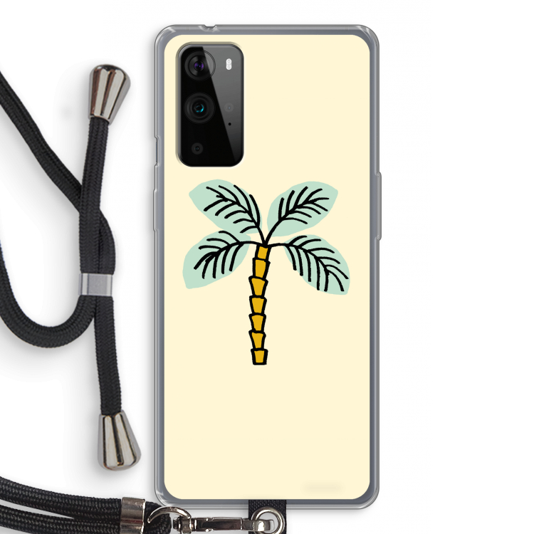 Palmboom: OnePlus 9 Pro Transparant Hoesje met koord