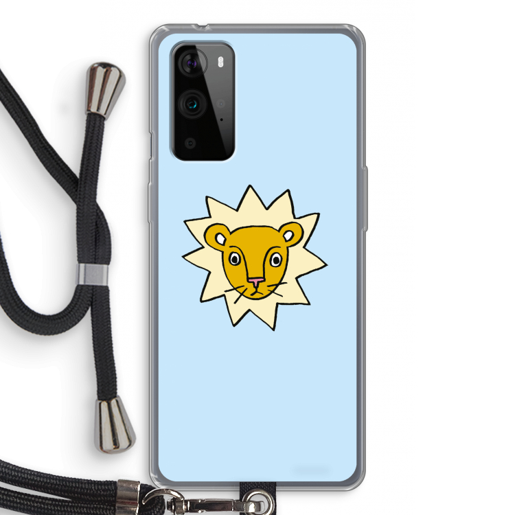 Kleine leeuw: OnePlus 9 Pro Transparant Hoesje met koord
