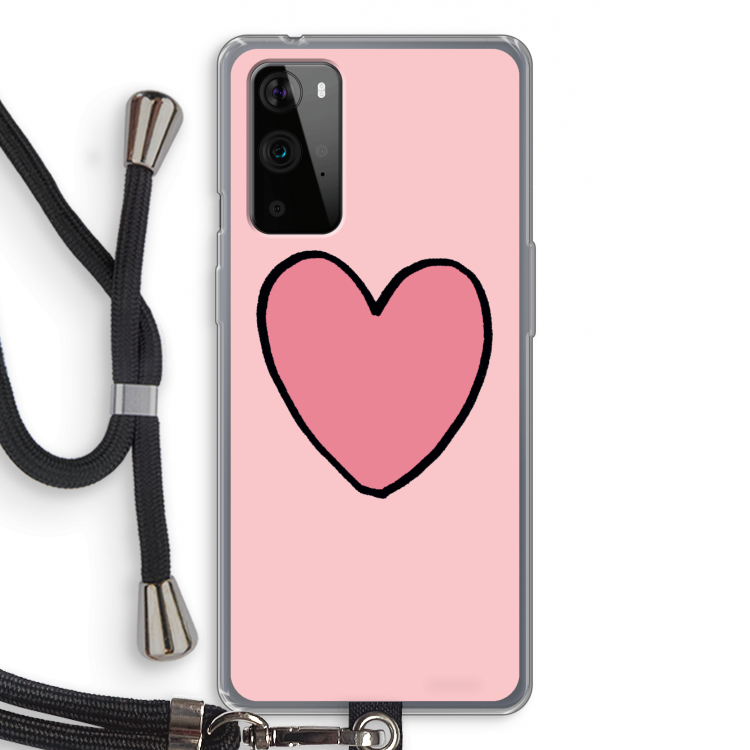 Hartje: OnePlus 9 Pro Transparant Hoesje met koord