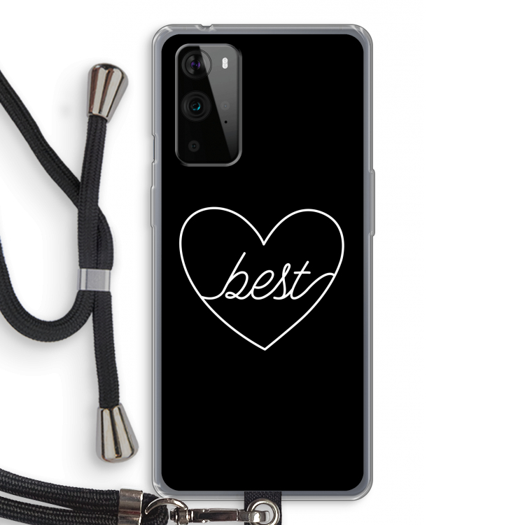 Best heart black: OnePlus 9 Pro Transparant Hoesje met koord