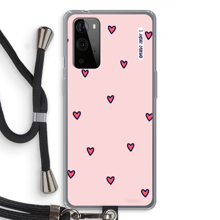 Hartjes: OnePlus 9 Pro Transparant Hoesje met koord