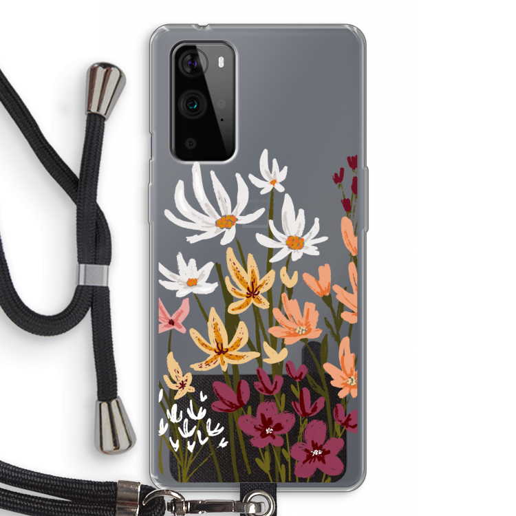 Painted wildflowers: OnePlus 9 Pro Transparant Hoesje met koord