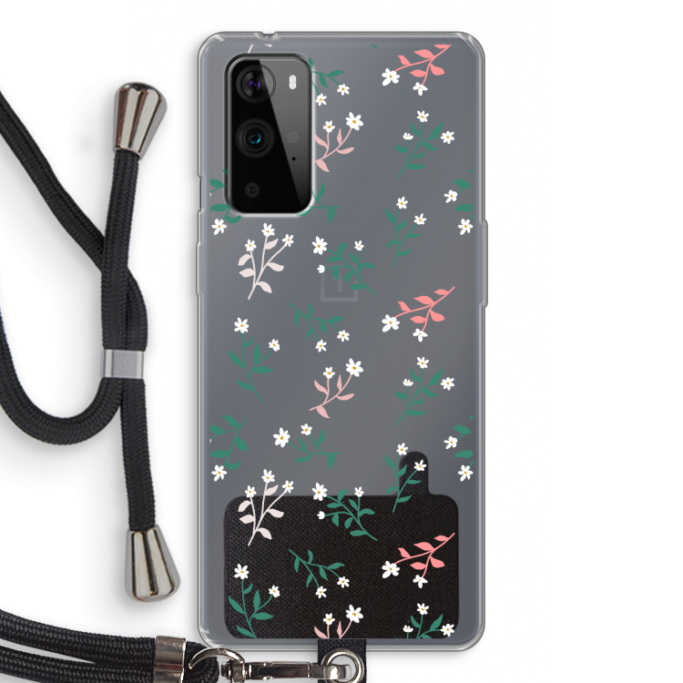 Small white flowers: OnePlus 9 Pro Transparant Hoesje met koord