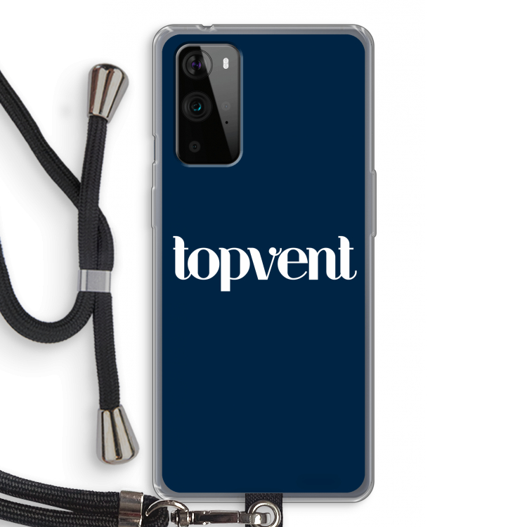 Topvent Navy: OnePlus 9 Pro Transparant Hoesje met koord