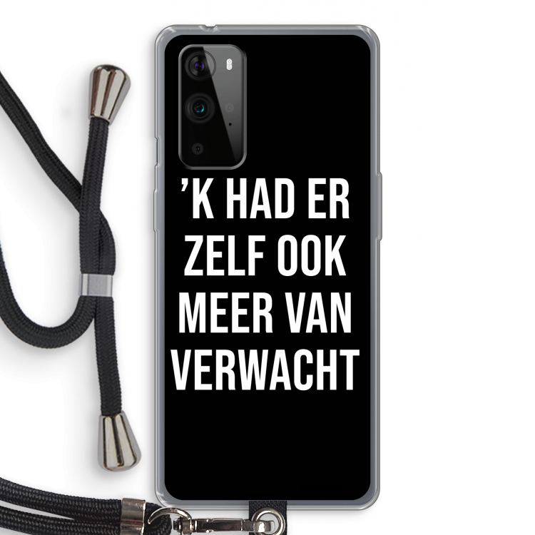 Meer verwacht - Zwart: OnePlus 9 Pro Transparant Hoesje met koord