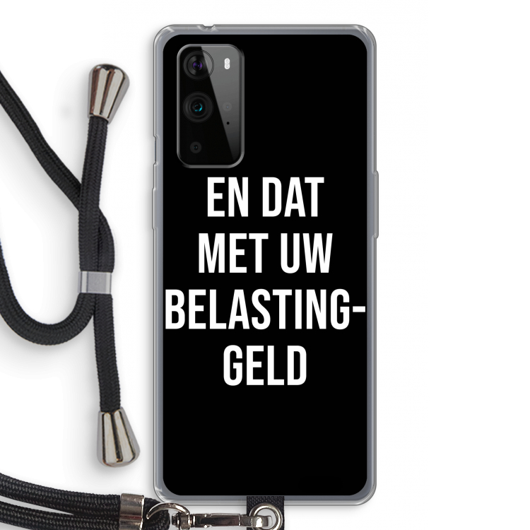 Belastinggeld - Zwart: OnePlus 9 Pro Transparant Hoesje met koord