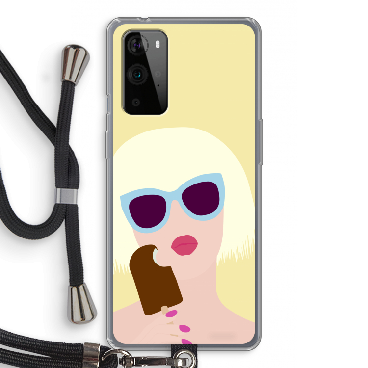 Ice cream: OnePlus 9 Pro Transparant Hoesje met koord