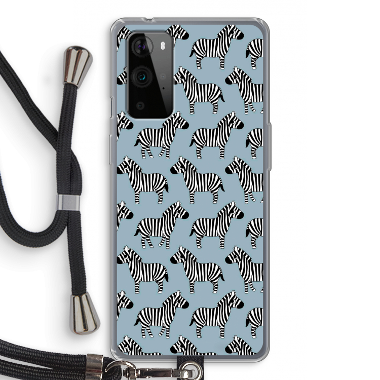 Zebra: OnePlus 9 Pro Transparant Hoesje met koord