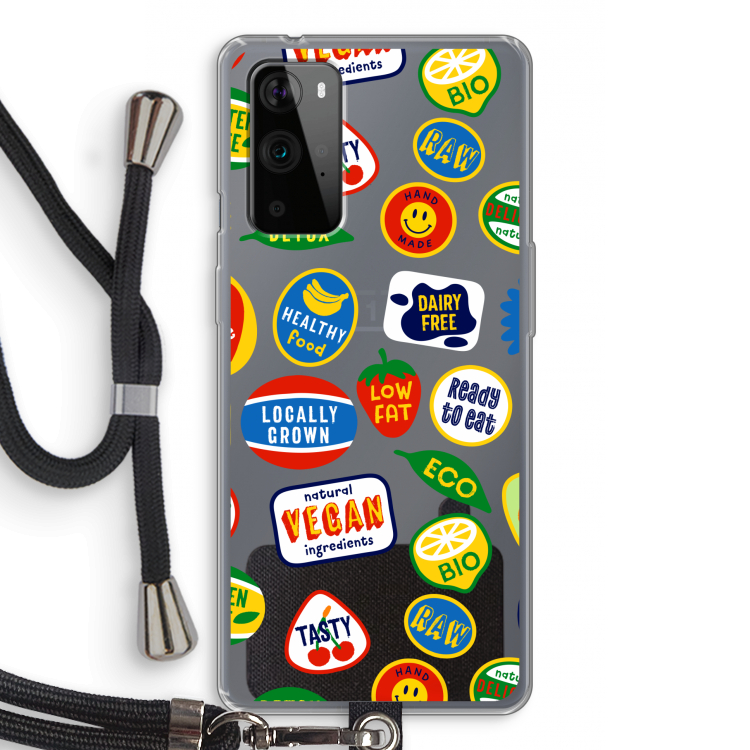 Fruitsticker: OnePlus 9 Pro Transparant Hoesje met koord