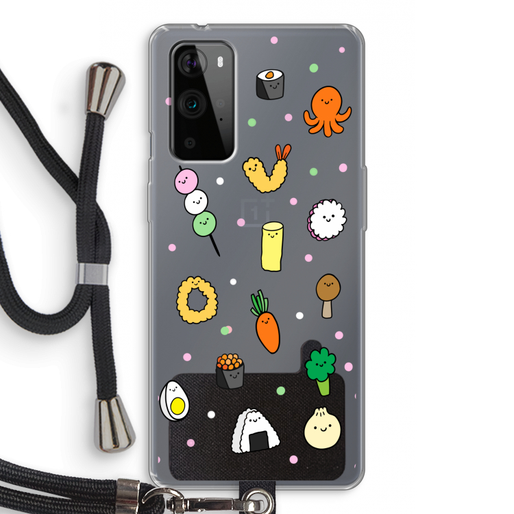 Happy bento friends: OnePlus 9 Pro Transparant Hoesje met koord