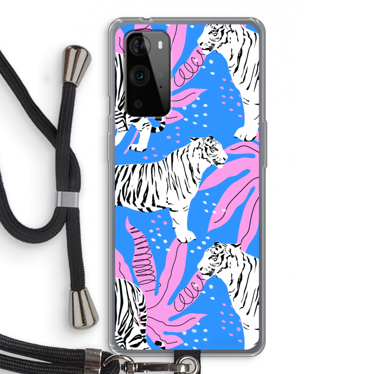 Tijger: OnePlus 9 Pro Transparant Hoesje met koord