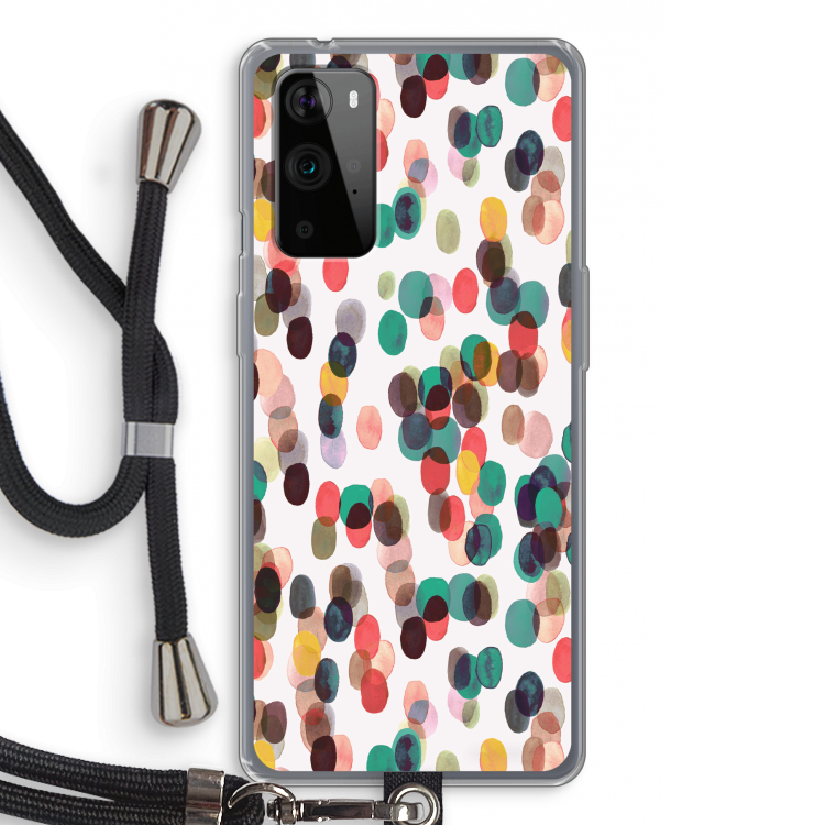 Tropical Dots: OnePlus 9 Pro Transparant Hoesje met koord