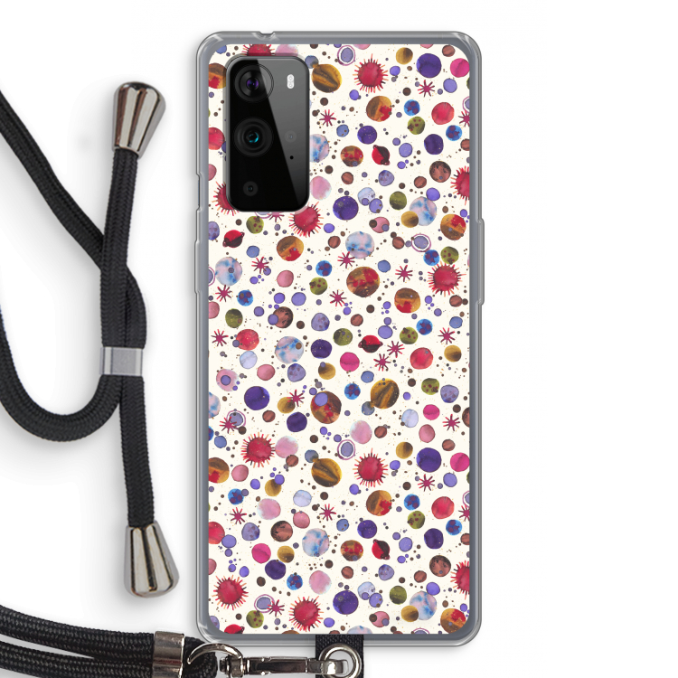 Planets Space: OnePlus 9 Pro Transparant Hoesje met koord