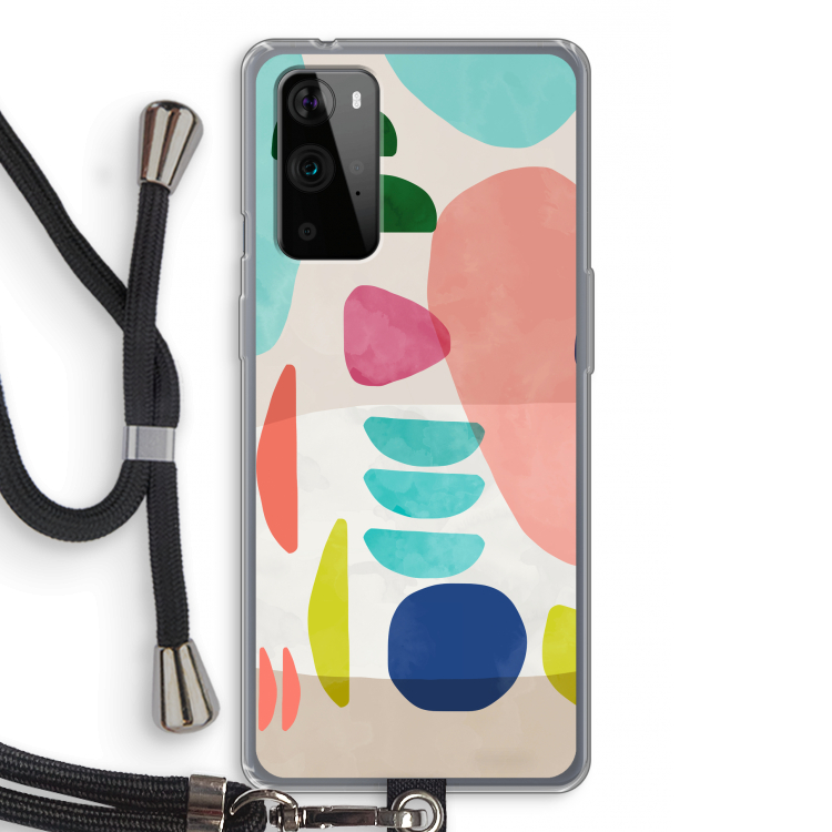 Bold Rounded Shapes: OnePlus 9 Pro Transparant Hoesje met koord