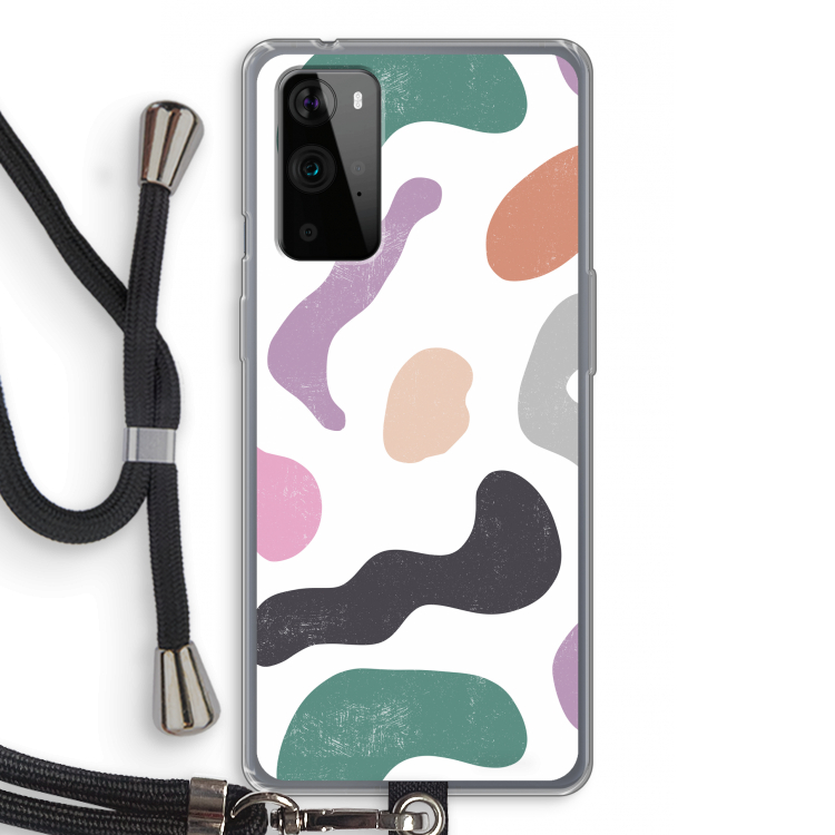Memphis Shapes: OnePlus 9 Pro Transparant Hoesje met koord