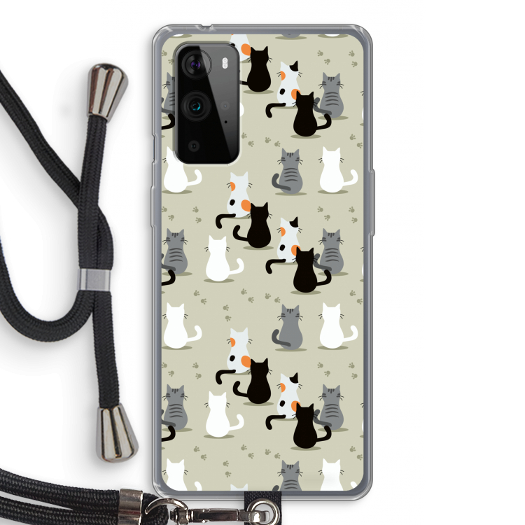 Katten: OnePlus 9 Pro Transparant Hoesje met koord