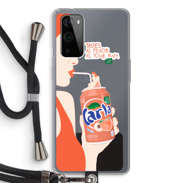 Peach please!: OnePlus 9 Pro Transparant Hoesje met koord