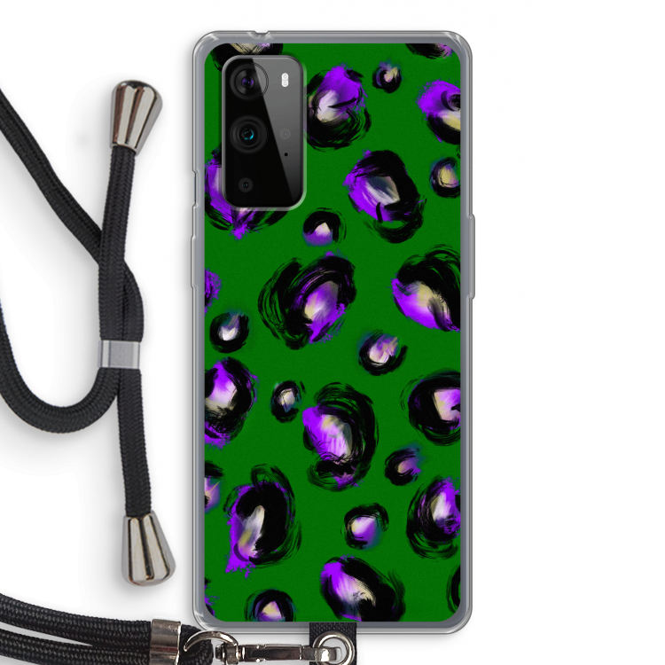 Green Cheetah: OnePlus 9 Pro Transparant Hoesje met koord