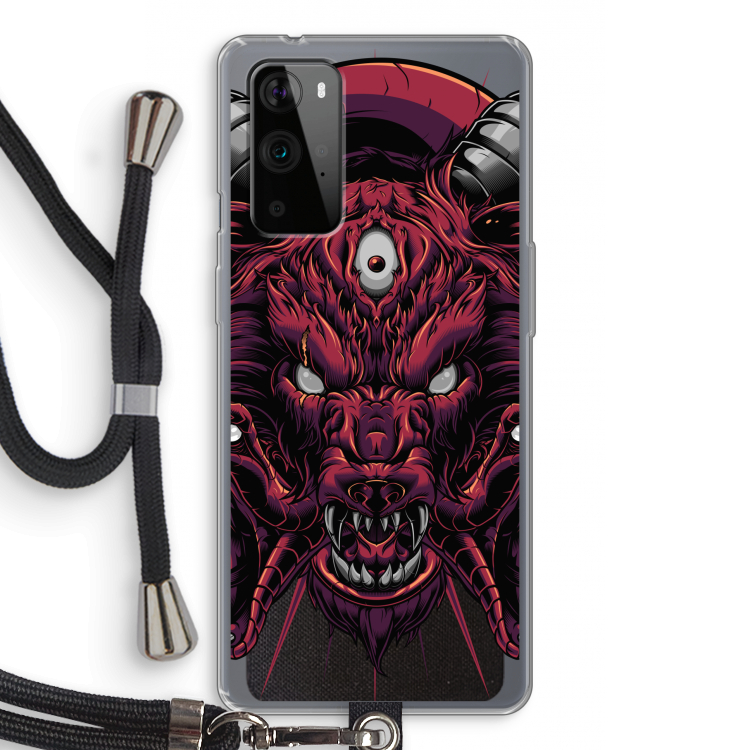 Hell Hound and Serpents: OnePlus 9 Pro Transparant Hoesje met koord