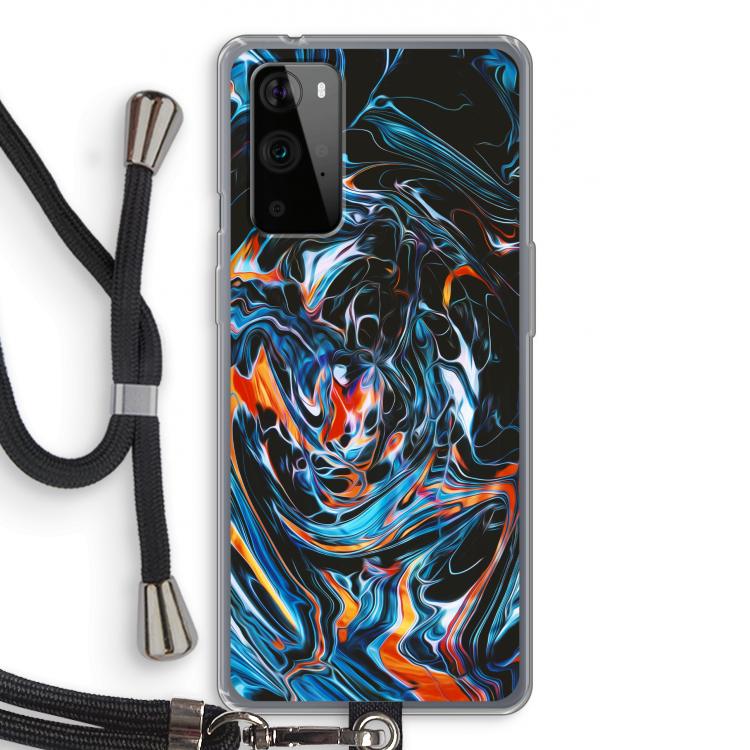 Black Unicorn: OnePlus 9 Pro Transparant Hoesje met koord