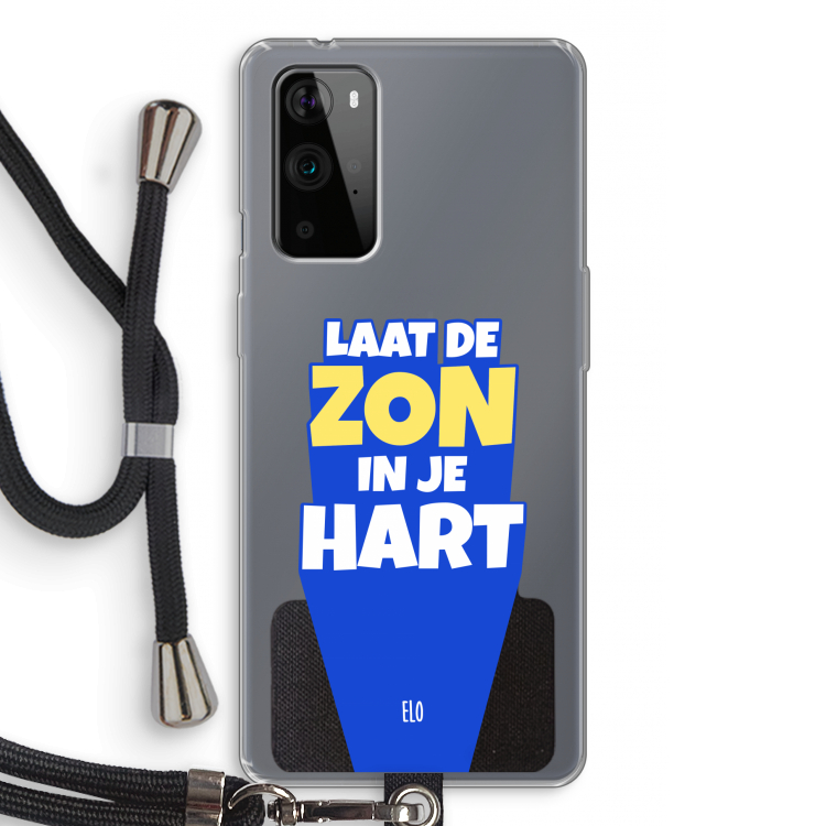 Laat de zon in je hart: OnePlus 9 Pro Transparant Hoesje met koord
